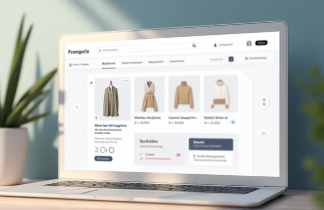 Portfolio item: User interface design for a seamless e-commerce website, focusing on user flow and aesthetics.